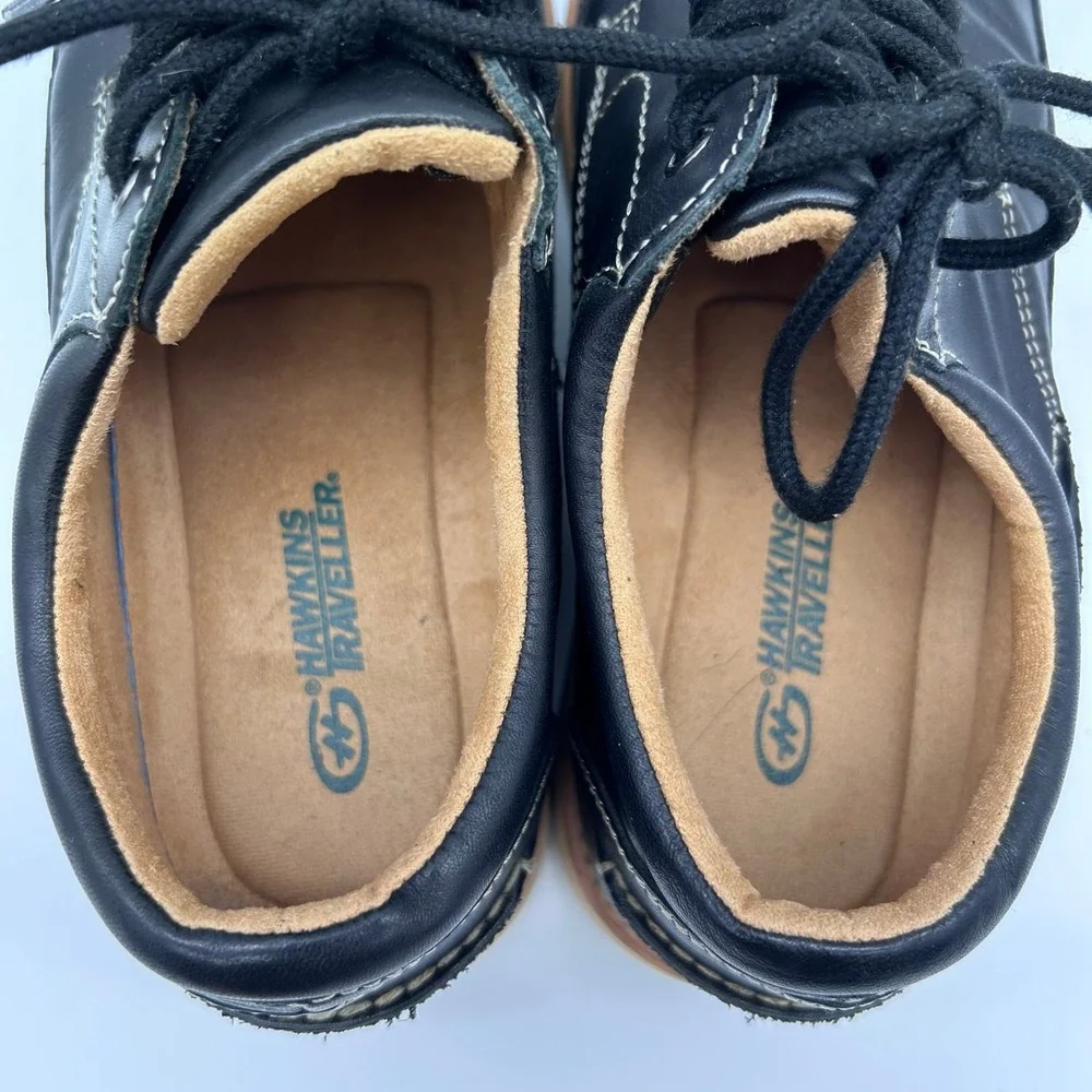 Hawkins Traveller Ice Tech Leather Shoes Mens 7 Black Waterproof Casual Dress‎